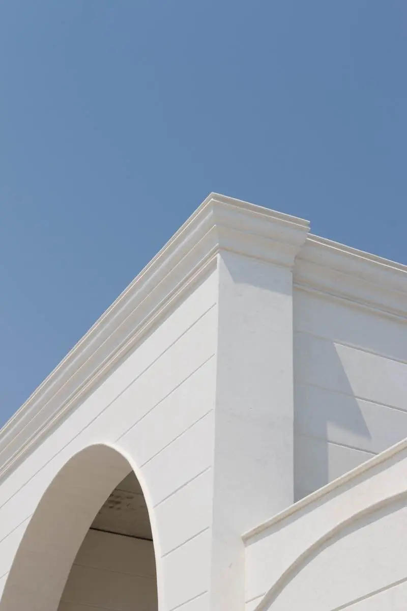 White Stone Villa Facade — Al Wakrah